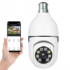 PTZ CCTV Bulb Camera 1080p Wireless Indoor