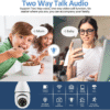 PTZ CCTV Bulb Camera 1080p Wireless Indoor