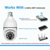 PTZ CCTV Bulb Camera 1080p Wireless Indoor
