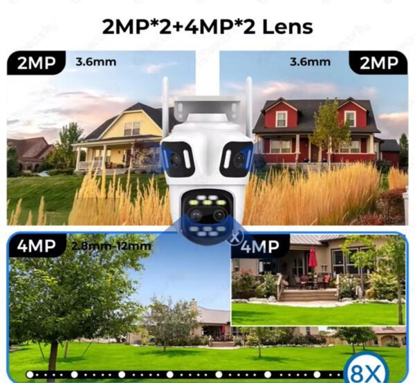 12MP 8X Zoom Four Lens WiFi Smart CCTV