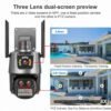 Wifi Outdoor Three Lens Dual Screen 8X Zoom