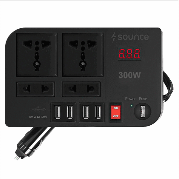 300W Car Power Inverter, DC 12V to AC 220V