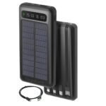 Solar Mobile Portable Charger with Built-in Power Bank, Flashlight, LED Indicators