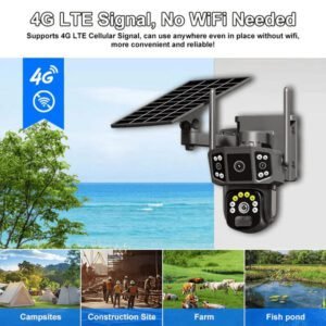 Triple Lens 4g Enabled Solar CCTV Camera