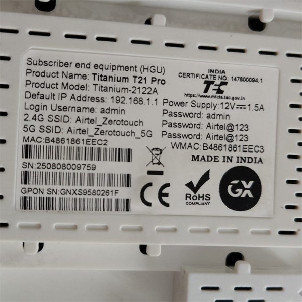 GX Titanium 2122A Dual Band XPON ONT Fiber Router EPON and GPON