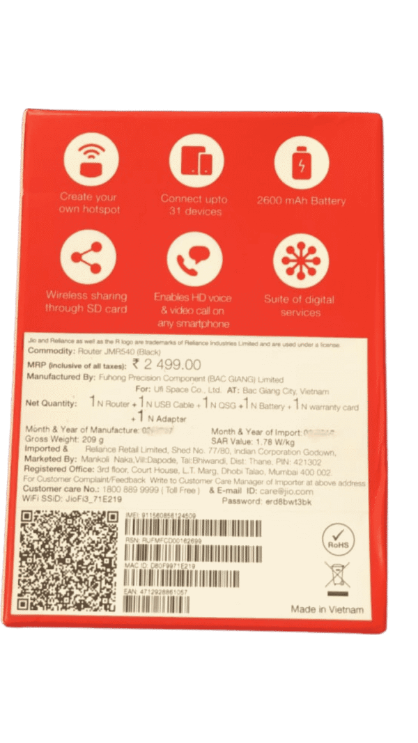 JioFi JMR540 Unlocked 4G