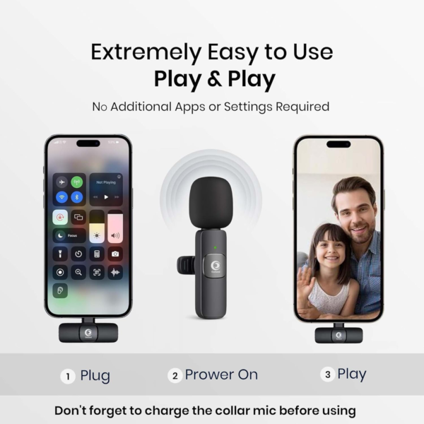 W8 Wireless Collar Microphone Bluetooth